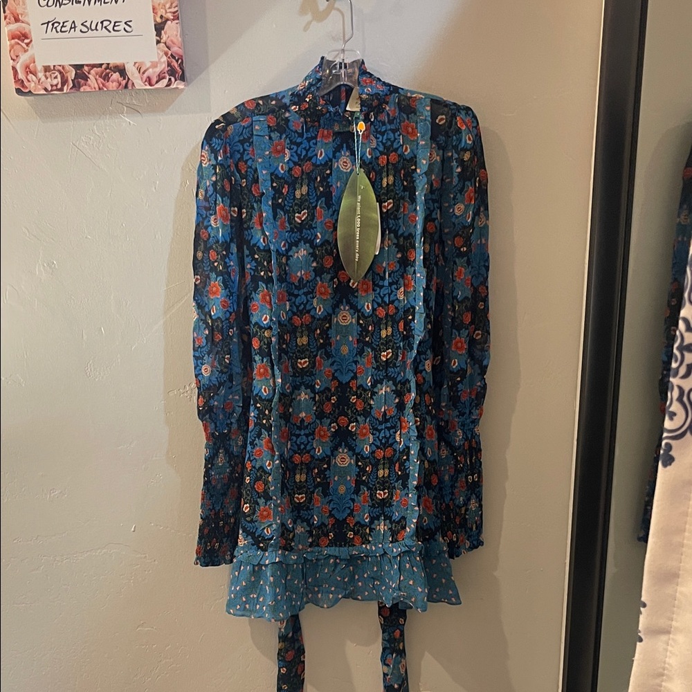 FARM Rio Blue Floral Dress